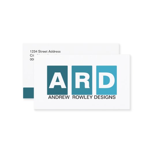 Carte De Visite Bleu professionnel moderne (Devant/Arrière en situation)