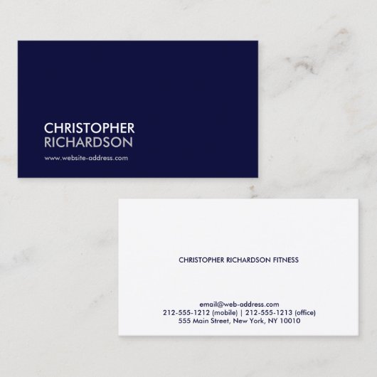 Carte De Visite Bleu PROFESSIONNEL MODERNE (Devant / Derrière)