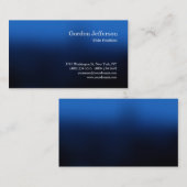 Carte De Visite Bleu Professionnel Simple Moderne Plain (Devant / Derrière)