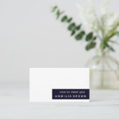 Carte De Visite Bleu profond | Conception de blocs de couleur mini (Debout devant)