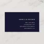 Carte De Visite Bleu profond | Conception de blocs de couleur mini (Dos)