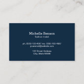 Carte De Visite Bleu profond et argent (Dos)