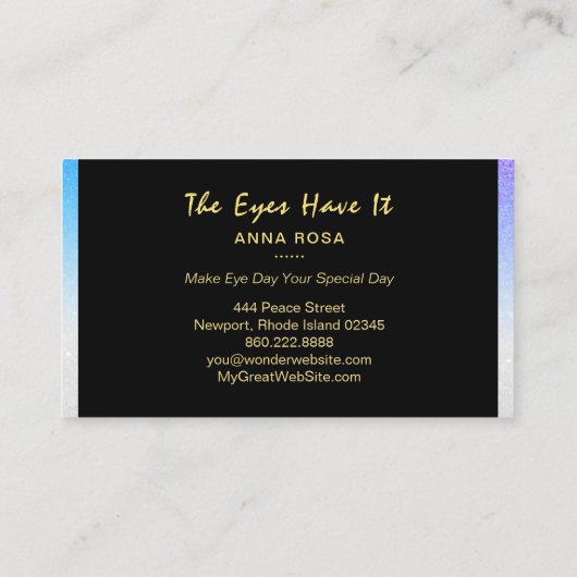 Carte De Visite *~* BLEU - PURPLE Lashes Extensions Brows Girly (Dos)