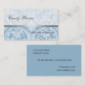 Carte de visite bleu Renaissance Damask (Devant / Derrière)