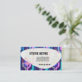 Carte De Visite Bleu rétro Swanky (Debout devant)