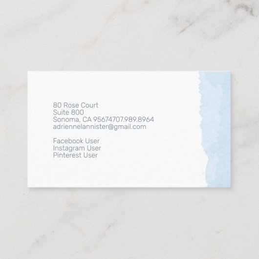 Carte De Visite Bleu rose Abstrait (Dos)