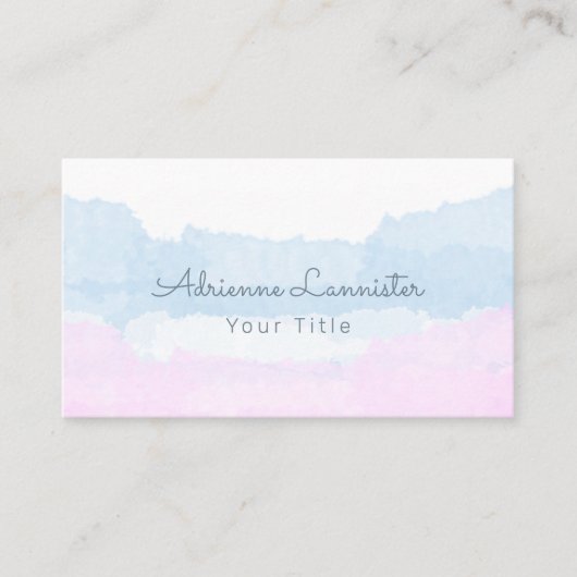 Carte De Visite Bleu rose Abstrait (Devant)