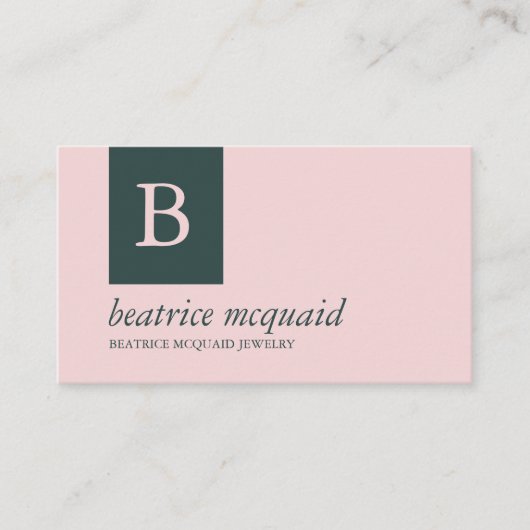 Carte De Visite Bleu rose chic (Devant)