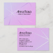 Carte De Visite *~* Bleu rose Moderne Géométrique Rose Gold Foil (Devant / Derrière)