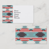 Carte De Visite Bleu rouge de Natif américain tribal aztèque de (Devant / Derrière)