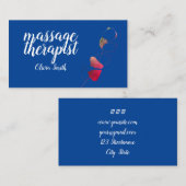 Carte De Visite Bleu rouge élégante verdure rustique stylisé fémin (Devant / Derrière)