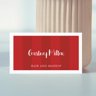 Carte De Visite Bleu Rouge minimal Beauté Blanche Maquillage cheve