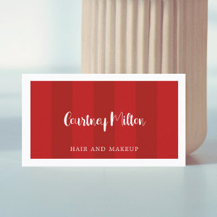 Carte De Visite Bleu Rouge minimal Beauté Blanche Maquillage cheve