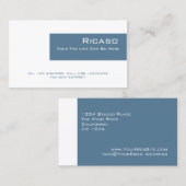 Carte De Visite Bleu royal moderne et blanc (Devant / Derrière)