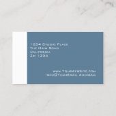 Carte De Visite Bleu royal moderne et blanc (Dos)