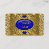 Carte De Visite Bleu Royal Or Élégant (Devant)