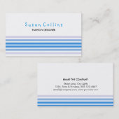 Carte De Visite Bleu Royal Simple (Devant / Derrière)