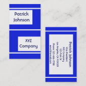 Carte De Visite bleu royal simple simple (Devant / Derrière)