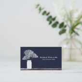 Carte de visite Bleu Rustique Baby's Breath Mason (Debout devant)