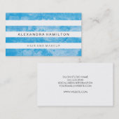 Carte De Visite Bleu Rustique Blancs Moderne (Devant / Derrière)