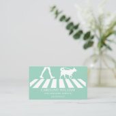 Carte De Visite Bleu sarcelle | Service simple d'image de chien ma (Debout devant)