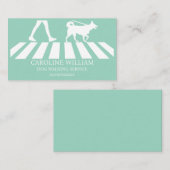 Carte De Visite Bleu sarcelle | Service simple d'image de chien ma (Devant / Derrière)