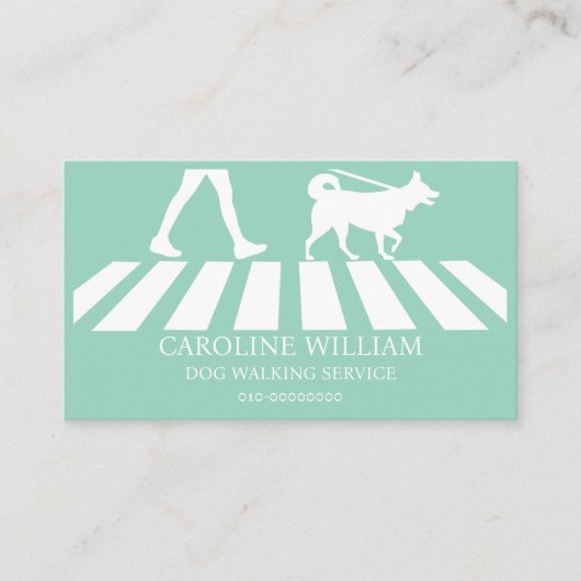 Carte De Visite Bleu sarcelle | Service simple d'image de chien ma (Devant)