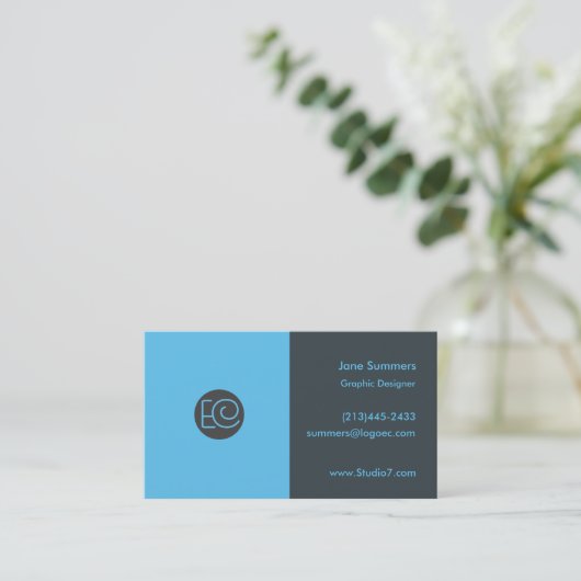 Carte De Visite Bleu - Série simple (Debout devant)