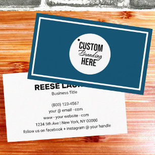 Carte de visite bleu simple