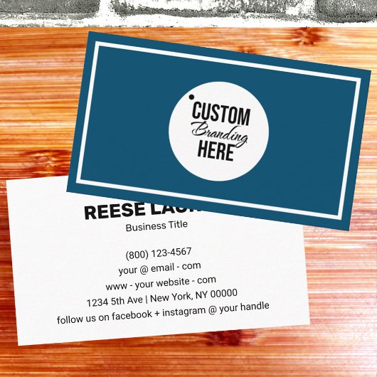 Carte de visite bleu simple