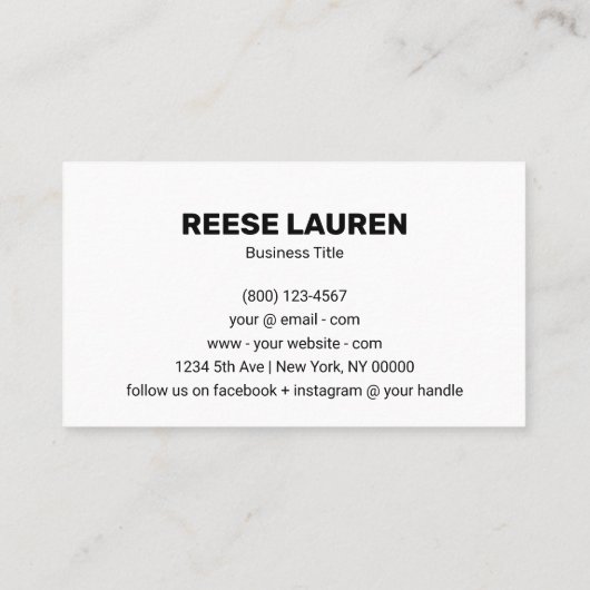 Carte de visite bleu simple (Dos)