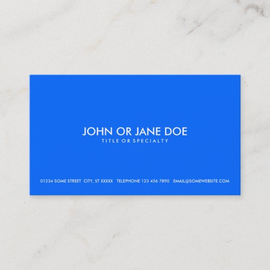 Carte De Visite bleu simple (Devant)