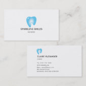 Carte de visite bleu simple de dentiste (Devant / Derrière)