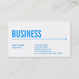 Carte de visite bleu simple de programmeur de