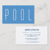 Carte De Visite BLEU simple du style V64G de DÉCAPANT de PISCINE (Devant / Derrière)