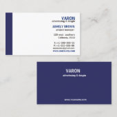 Carte de visite bleu simple élégant professionnel (Devant / Derrière)