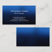 Carte De Visite Bleu Simple Plat Moderne (Devant / Derrière)