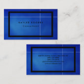 Carte De Visite Bleu Sophistiqué Noir Professionnel (Devant / Derrière)