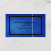 Carte De Visite Bleu Sophistiqué Noir Professionnel (Dos)