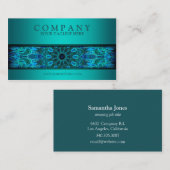 Carte De Visite bleu sous-marin moderne de mandala de beauté (Devant / Derrière)