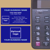 Carte de visite bleu style centré