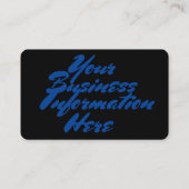 Carte De Visite Bleu sur noir, gris sur noir barbier (Dos)