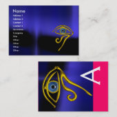 Carte De Visite BLEU TALISMAN MONOGRAS noir jaune rose (Devant / Derrière)