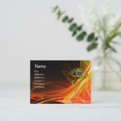 CARTE DE VISITE BLEU TALISMAN ORANGE JAUNE ROUGE BLANC VAGUES CLAI (Debout devant)