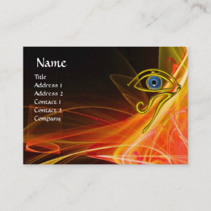 CARTE DE VISITE BLEU TALISMAN ORANGE JAUNE ROUGE BLANC VAGUES CLAI