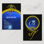 Carte De Visite BLEU TALISMAN SAPPHIRE MONOGRAM noir jaune (Devant / Derrière)
