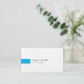 Carte De Visite Bleu tendance Blanc professionnel moderne (Debout devant)
