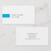 Carte De Visite Bleu tendance Blanc professionnel moderne (Devant / Derrière)