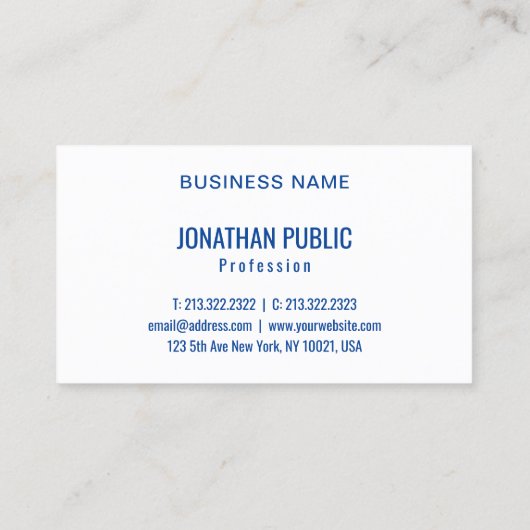 Carte De Visite Bleu tendance Jaune moderne Modèle d'art Abstrait (Dos)