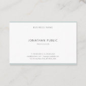 Carte De Visite Bleu tendance Modèle moderne Élégant propre (Dos)